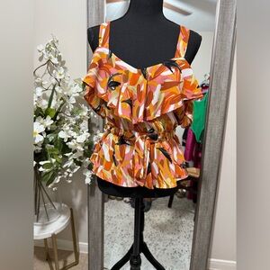 Sweet Rain Multicolor Ruffle Tank Top